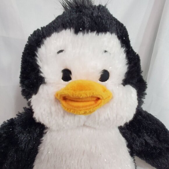 Build a Bear Arctic Penguin Plush Toy 17" Black and White Glittery Sparkles - Picture 3 of 8